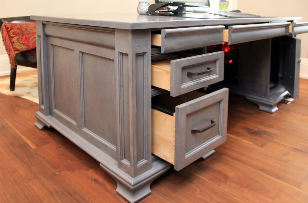 Solid wood drawers with dovetail joint detail