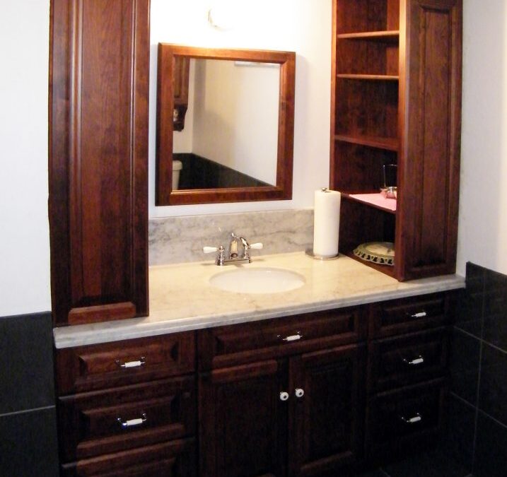 Traditional solid wood vanity