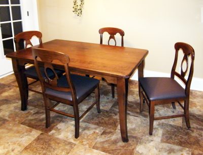 solid wood table and chairs, made from solid maple
