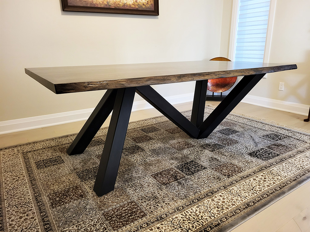 Live Edge Table with Custom Base